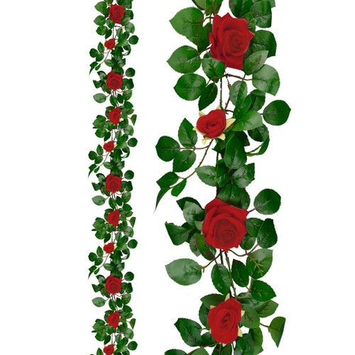 Artifical Rose Garland Red 1.9m