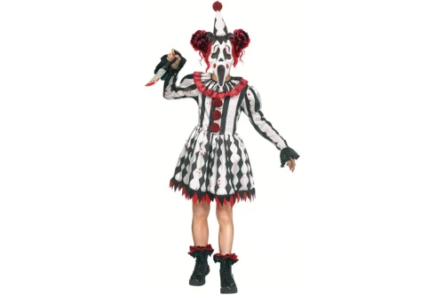 Girls Harlequin Ghost Face M Age 8 to 10