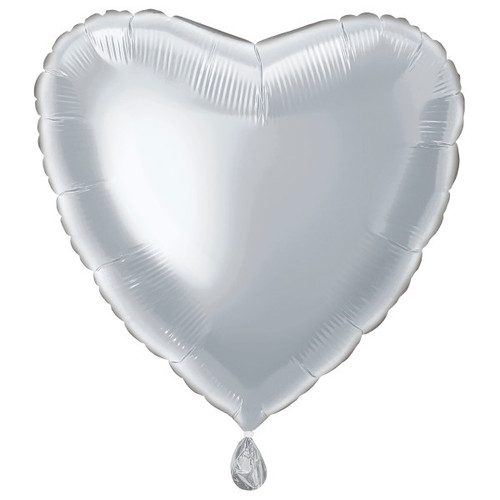 H100 18in Foil Balloon Silver Heart