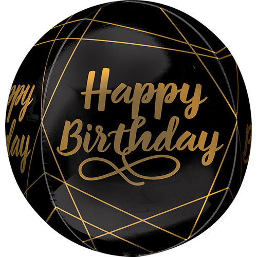 H200 Orbz Foil Balloon Elegant Happy Birthday