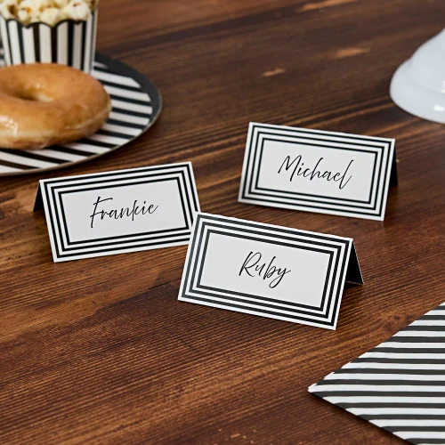 Monochrome Placecards Pk10