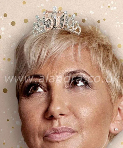 Birthday Tiara Age 50 Rose Gold
