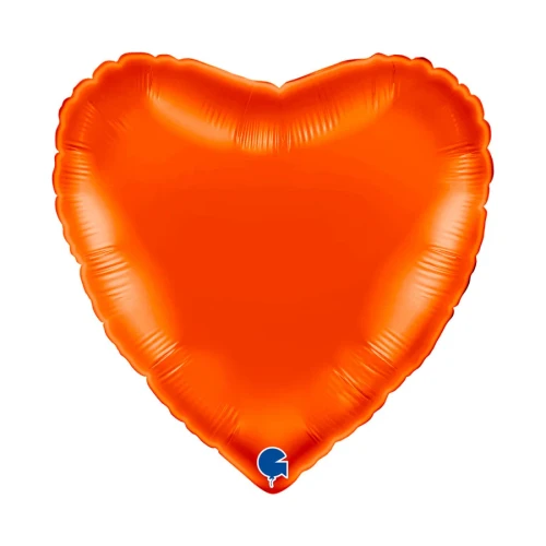 H100 18in Heart Foil Balloon Orange