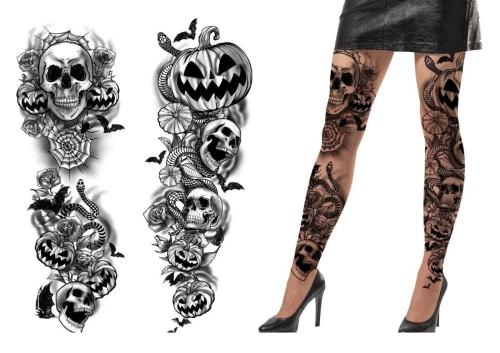 Adult Tights with Halloween Patterns One Size