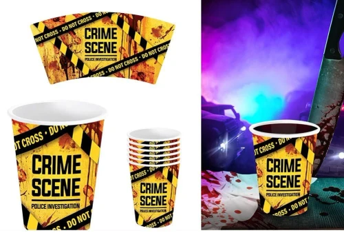 Crime Scene Cups 240ml Pk6