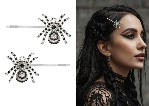 Sparkling Silver Shiny Hair Clips Pk2 7.5cm