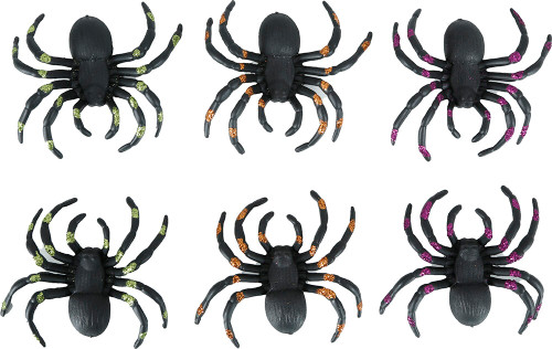 Glittering Spiders 7cm Pk6