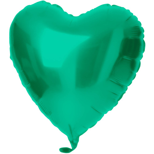 H100 18in Heart Foil Balloon Matte Green