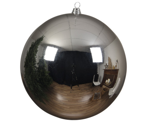 Bauble Shatterproof Silver 14cm