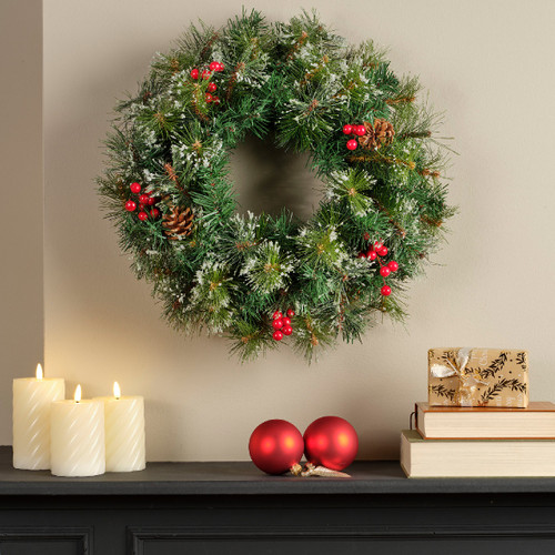 Ipswich Frosted Garland with Acorns and Berrys 2.7m