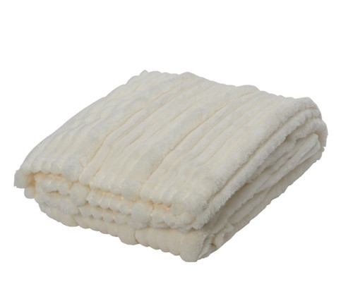 Polyester Throw Irregular Stripe White 170x130cm