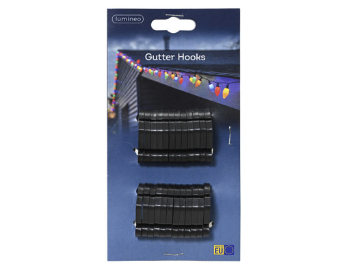 Gutter Hooks Plastic Black Pk24