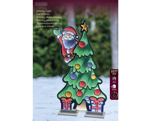 Infinity Light Christmas Tree House with Santa 73.2x120cm