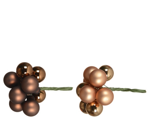 Glass Baubles on Wire Brown or Bronze
