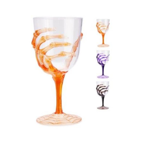 Skeleton Hand Wine Glass 430ml Choice of 3 Colours