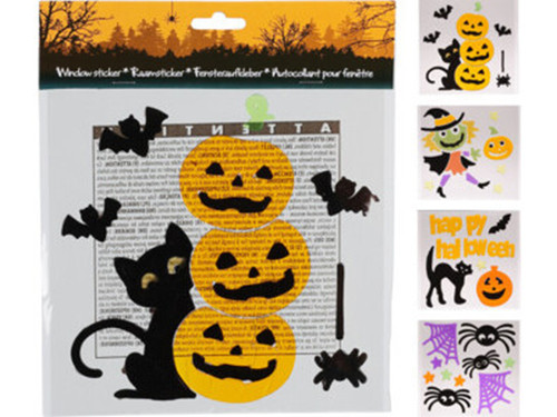 Halloween Gel Clings 20x20cm Choice of 4 Assorted Designs