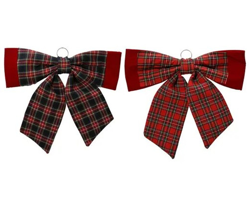 Polyester Bow Velvet Tartan Outdoor 7x66x72cm Choice of 2 Colours
