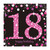 Pink Celebration Age 18 Napkins Pk16