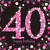 Pink Celebration Age 40 Napkins Pk16