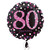 H100 18in Foil Balloon Age 80 Pink Celebration