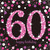 Pink Celebration Age 60 Napkins Pk16