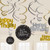 Gold Celebration Happy Birthday Swirl Decoration Pk12