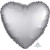 H100 18in Heart Foil Balloon Satin Platinum 