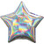 H100 18in Foil Balloon Star Iridescent Silver
