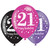 11in Latex Balloons Age 21 Pink Celebration Pk6