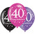 11in Latex Balloons Age 40 Pink Celebration Pk6