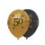 12in Latex Balloons Black Gold Age 50 Pk6