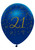 12in Latex Balloons Navy Geode Age 21 Pk6