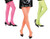 Fluo Glitter Pantyhose Neon Orange