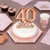 Glitz and Glamour Rose Gold Cake Topper Age 40