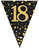 Gold Sparkling Fizz Bunting 11 Flags Age 18
