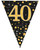 Gold Sparkling Fizz Bunting 11 Flags Age 40