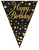 Gold Sparkling Fizz Bunting 11 Flags Happy Birthday