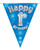 Blue Holographic Bunting 11 Flags Age 1