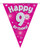 Pink Holographic Bunting 11 Flags Age 9