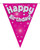 Pink Holographic Bunting 11 Flags Happy Birthday