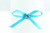 Ribbon Bow 3mm DF Satin with Diamante Pack12 Turquiose  Self Adhesive