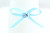 Ribbon Bow 3mm D/F Satin with Diamante Pack12 Blue Self Adhesive