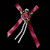 Ribbon Rose Bows Tails 6mm Pack20 Burgundy
