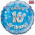 H100 18in Foil Balloon Blue Holographic Age 16
