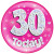 6in Jumbo Badge 30 Today Pink