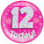 6in Jumbo Badge 12 Today Pink