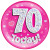 6in Jumbo Badge 70 Today Pink