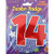 Jumbo Birthday Badge Age 14 Blue