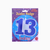 Jumbo Birthday Badge Age 13 Blue