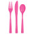 Assorted Cutlery Hot Pink Pk18